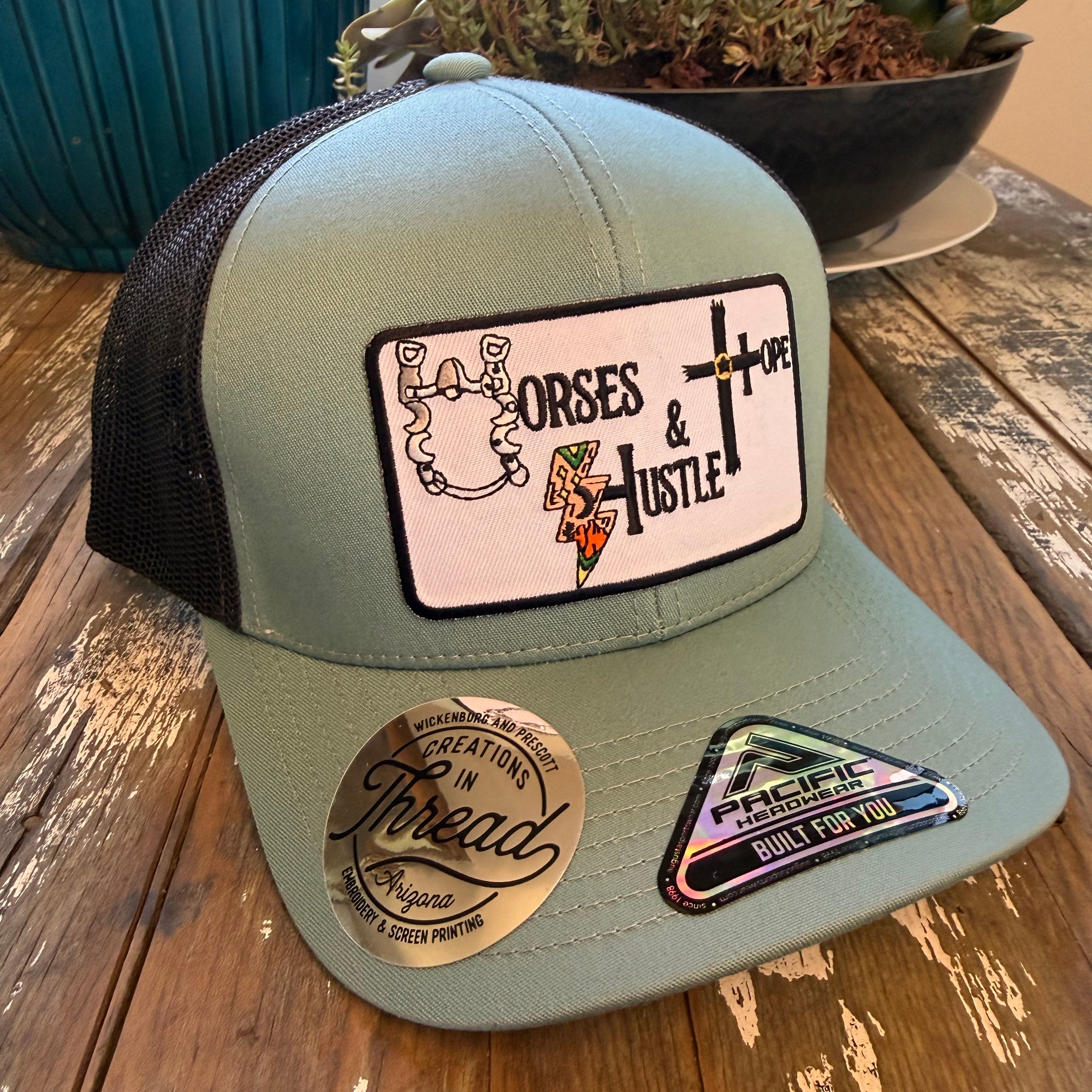 HHH Patch Ball Cap- Dark Turq. & Black Pacific 104c